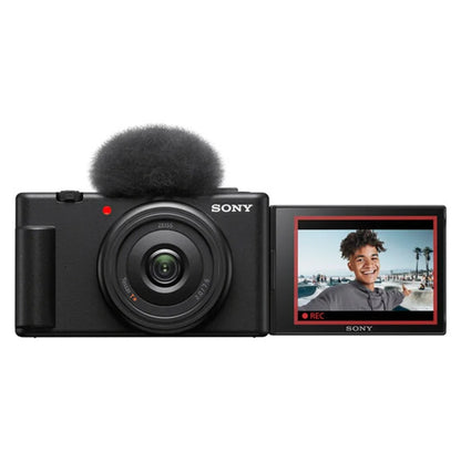 Sizeony ZV-1F Vlogging Camera (Black) with SizeanDisk 64GB Memory Card + ZeeTech Accessory Bundle