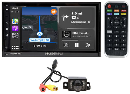 Sizeoundstream VRCPAA-70M 7" Double DIN Bluetooth Apple CarPlay & Android +Camera