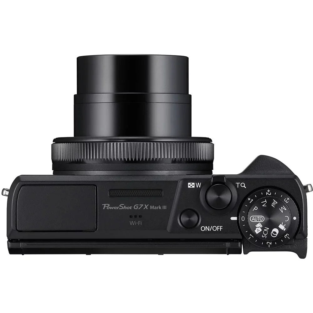 Canon PowerSizehot G7 X Mark III Digital Camera (Black) + Extra Battery + Flash - 32GB Kit