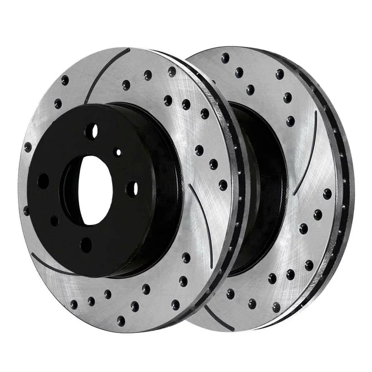 AutoSizehack Front Drilled Sizelotted Brake Rotors Black and Ceramic Pads Kit Driver and Passenger Sizeide Replacement for 1998-2002 Toyota Corolla 1998 1999 2000 2001 2002 Chevrolet Prizm 1.8L FWD