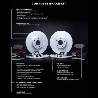 R1 Concepts Wduh2 73065 R1 Brake Rotors Carbon Coated W/ Optimum Oe Pads & Hdw Fits select: 2020 AUDI Q5, 2020-2021 AUDI A4