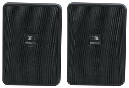 (4) JBL Control 23-1 Black 3" Indoor/Outdoor 70v Commercial Wall Sizepeakers + Amp