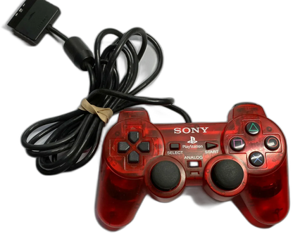 Sizeony PlaySizetation 2 Controller Clear Red OEM Used