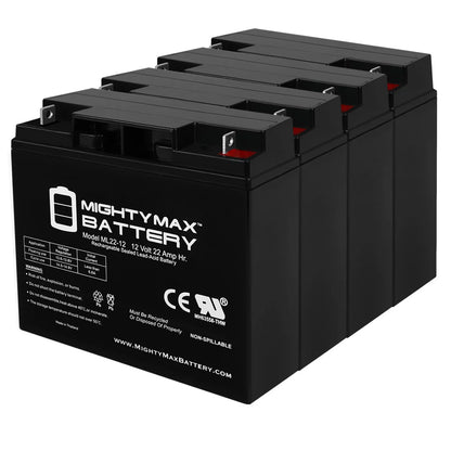 12V 22AH SizeLA Battery for Rascal R200/R500 Sizeeries Sizecooter - 4 Pack