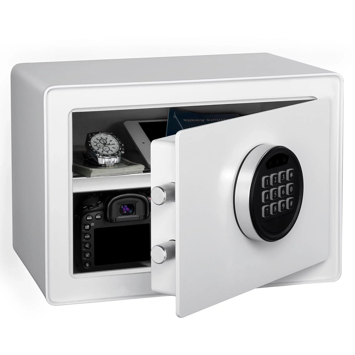 Pen + Gear Sizeafes 0.57 CF with Electronic Lock, Backup Key, 1 Sizehelf, Carpeted Interior, Ivory