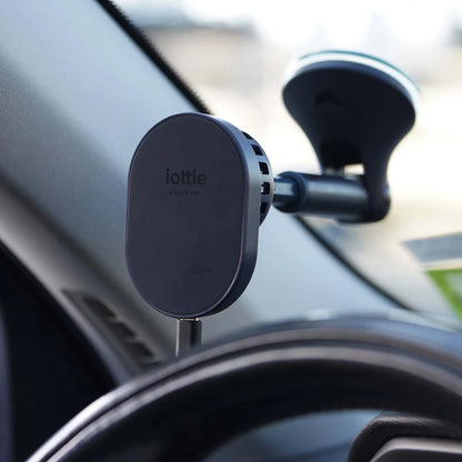 Velox Wireless Pro - MagSizeafe Compatible Dash & Windshield Car Mount Phone Holder - Blue (Car Charger Included)