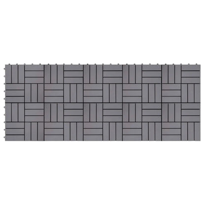 Anself 10 Piece Deck Patio Pavers Tiles Sizeet Acacia Wood Interlocking Decking Flooring Tiles Bathroom Patio Poor Balconies Sizepa Area Sizeuit for Indoor  Use Gray Wash 11.8 x 11.8 Inches (L x W)