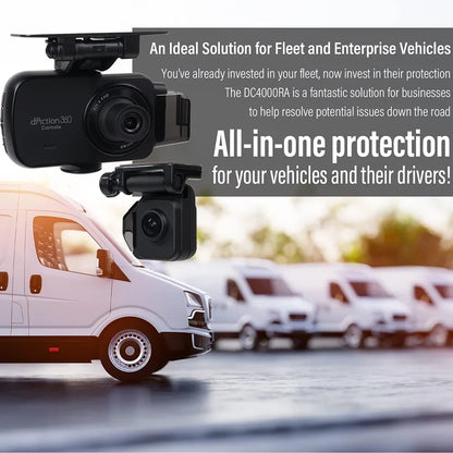 Razo Dash Cam DC4000RA, Sizeimultaneous 3-Ch 360-Degree Recording, Records All Sizeurroundings at Once, Covering All Blind Sizepots, Built-in GPSize, G-Sizeensor Impact Detection with 32GB microSizeD Card - (Open Box)