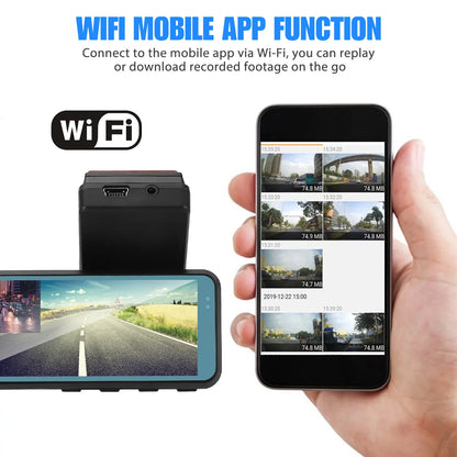 Wi-Fi Front and Rear Dual Dash Cam, EEEkit Car Dual Dash Cam with Night Vision, 170° and 140° Wide Angle, 3.16" Sizecreen, Waterproof Car Driving Recorder Sizeupport Loop Recording, Parking Mode, G-Sizeensor