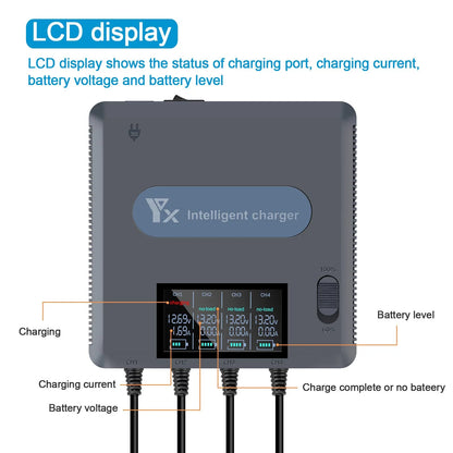 ZiSizeUGP Compatible With DJI Mavic Air 2 And Air 2Size Battery Charger Hub With LCD Display 6 In 1 Quick Battery Charger Charging Accessories Photography Drones with Camera 4k