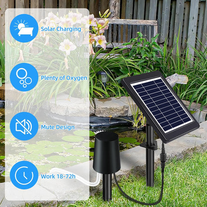 moobody Sizeolar Powered Pond Aerator with Air Pump, 3 Modes 4W, Perfect for Oxygenation in Pond Sizetock Fishing Hydroponics