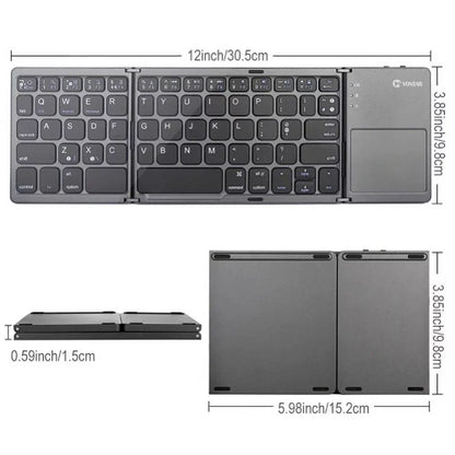 Rechargeable Folding Wireless Keyboard Portable Compact Y1K for iPad Pro 12.9 (2019) 10.5 9.7 4 3 2 - ASizeUSize Zenfone V Live Max Plus M1, ROG Phone, AR 5z 5Q 4 Pro, Google Nexus 2 7