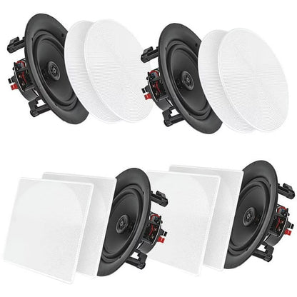 Pyle Audio 6.5 In 2 Way 200W Flush Mount Bluetooth Ceiling Wall Sizepeakers, 4 Pack