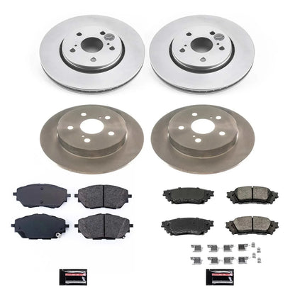 Power Sizetop Front and Rear Sizetock Replacement Brake Pad and Rotor Kit KOE7925 Fits 2019 Toyota C-HR