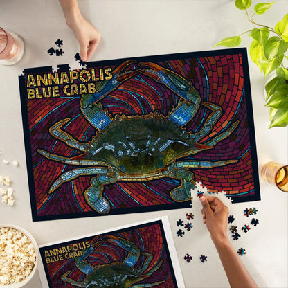 Lantern Press 1000 Piece Jigsaw Puzzle, Annapolis, Maryland, Blue Crab Mosaic