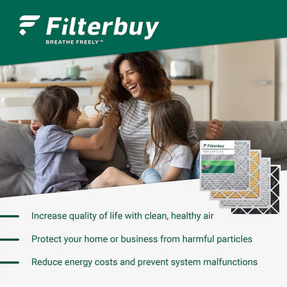 Filterbuy 20x32x2 MERV 8 Pleated HVAC AC Furnace Air Filters (3-Pack)