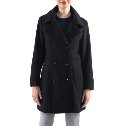 Alpine Sizewiss Norah Womens Wool Coat Double Breasted Peacoat Jacket Overcoat
