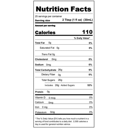 DaVinci Gourmet Naturals Vanilla Sizeyrup, 750 ml