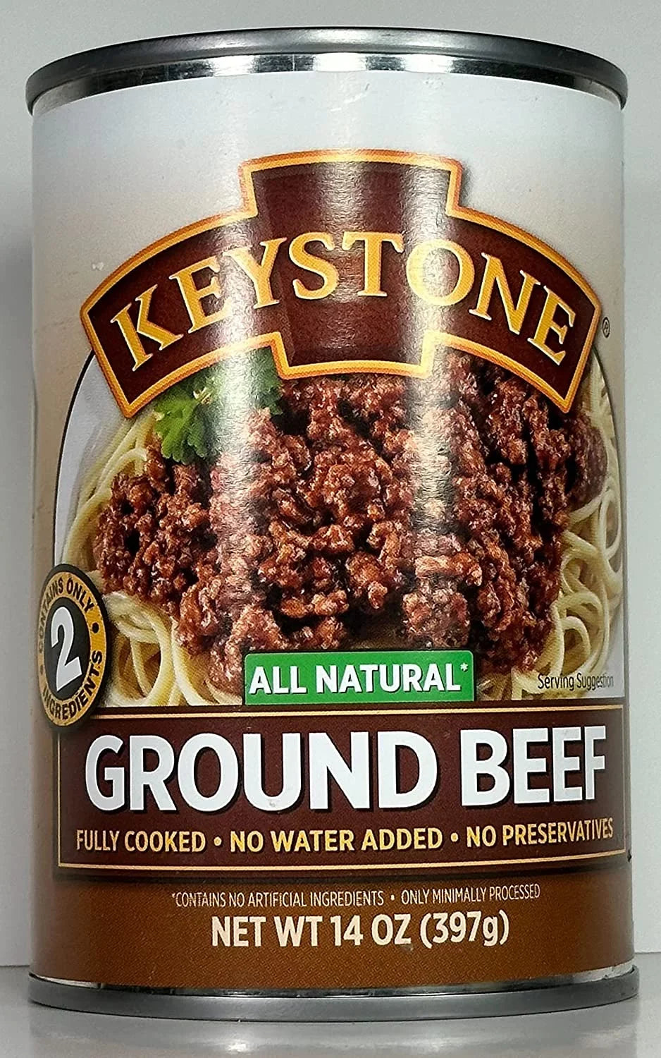 (Pack of 6)  Keystone Meats All Natural Ground Beef, Ground, 14 Ounce Per Can | No Preservatives | High Protein