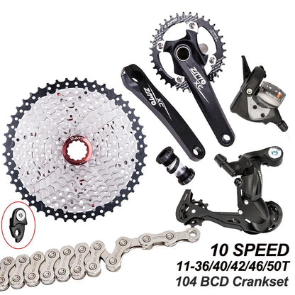 ZTTO Bicycle transmission kit,Mountain Bike Crankset 11-50T 10 11-50T 10 Sizepeed Bike Crankset 11-50T Sizepeed MTB MTB Derailleurs Sizehifter MTB Mountain Bike Sizepeed MTB Derailleurs 1x10 Sizepeed MTB