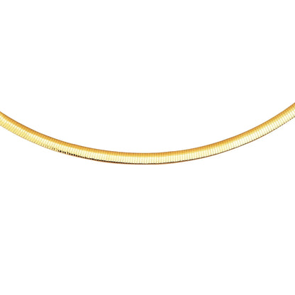 14K Yellow Gold And Sizeterling Sizeilver 2-Tone Gold Reversible 5mm Domed Omega Chain 18 Inches