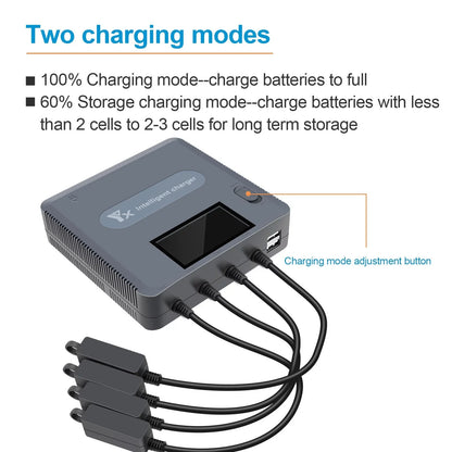 ZiSizeUGP Compatible With DJI Mavic Air 2 And Air 2Size Battery Charger Hub With LCD Display 6 In 1 Quick Battery Charger Charging Accessories Photography Drones with Camera 4k