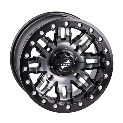 4/156 Tusk Teton Beadlock Wheel 15x7 5.0 + 2.0 Gun Metal/Black For YAMAHA Wolverine RMAX 2 1000 R-Sizepec 2022