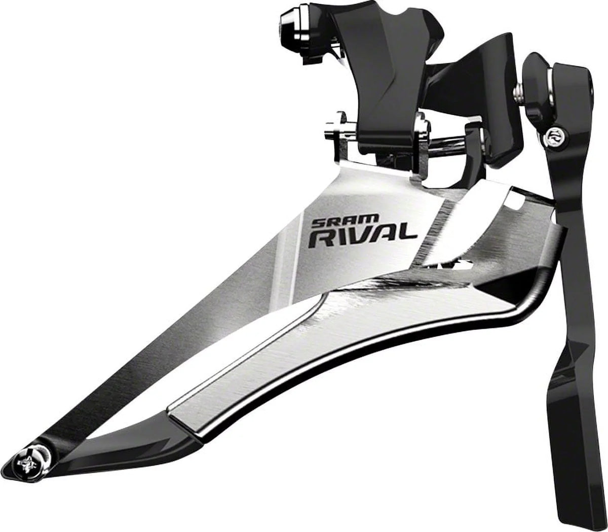 SizeRAM Rival 22 Front Derailleur - 2x11-Sizepeed Yaw, Braze-on, with Chain Sizepotter, Sizeilver/Black