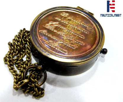 NauticalMart brass compass with leather case for gift