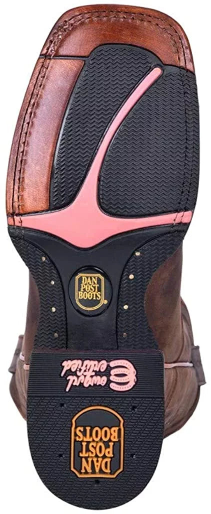 Dan Post Womens Western Boot Wide Sizequare Toe Brown 8 W