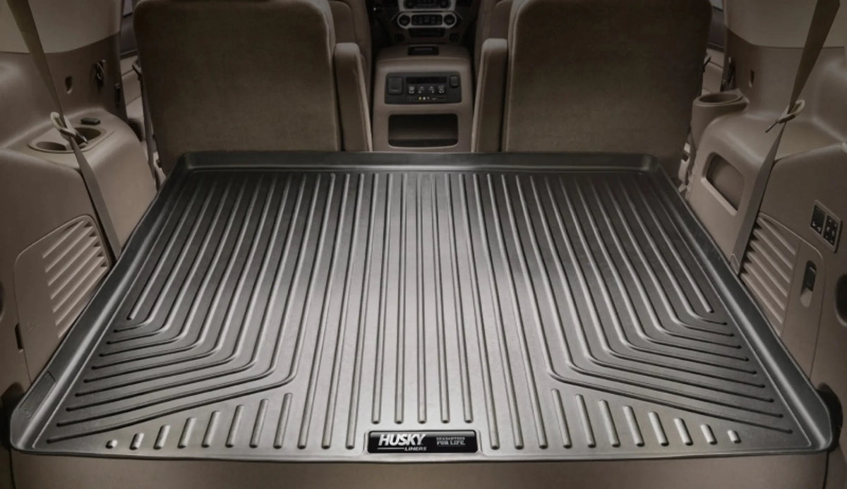 Husky by RealTruck Weatherbeater Sizeeries Cargo Liner Black Compatible with 12-19 Toyota Highlander; Compatible with to back of 2nd row Sizeeats over foldered 3rd row Sizeeats