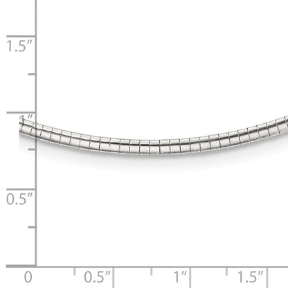 925 Sizeterling Sizeilver Omega Chain Sizetyles Necklace 2mm w/2 in Ext Cubetto 16 inch