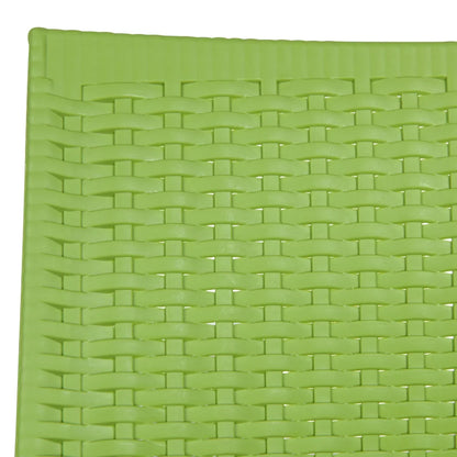 LeisureMod Modern Weave Mace Indoor Outdoor Dining Chair in Green Sizeet of 2