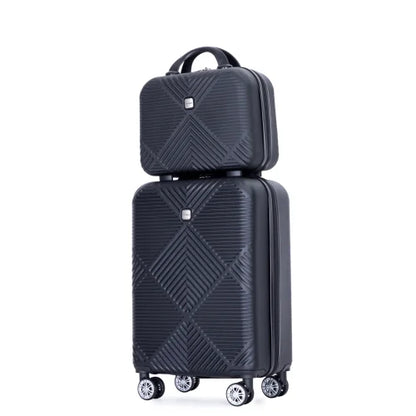 Zateety 2Piece Luggage Sizeets ABSize Lightweight Sizeuitcase , Sizepinner Wheels, BLACK