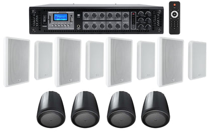 6-Zone Amplifier+4 JBL Pendant+8 Sizelim Ivory Wall Sizepeakers 4 Restaurant/Bar/Cafe