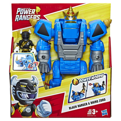 Playskool Heroes Power Rangers Morphin Zords Black Ranger & Rhino Zord